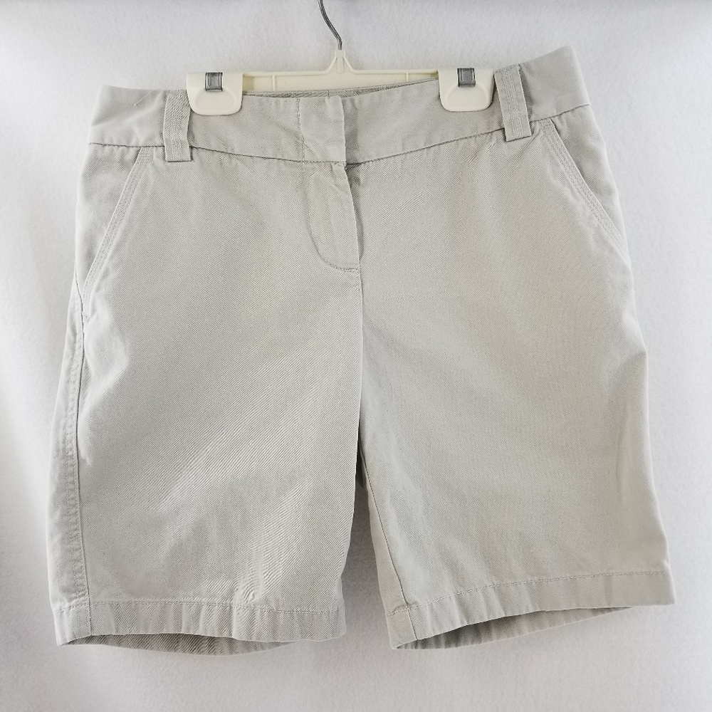 J. CREW Classic Twill Chino City Fit Beige Shorts sz 4